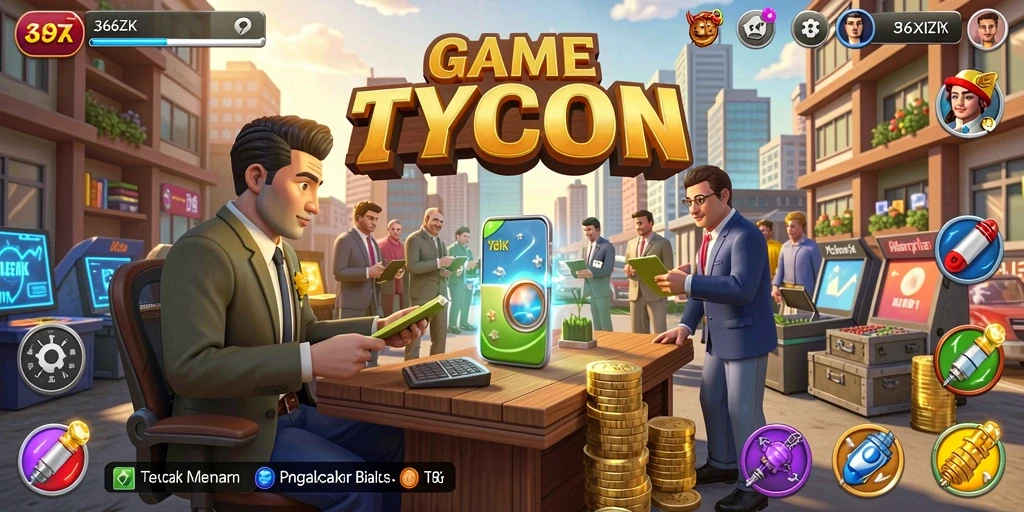 Tampilan permainan 369ZK menunjukkan dinamika manajemen Tycoon yang seru.