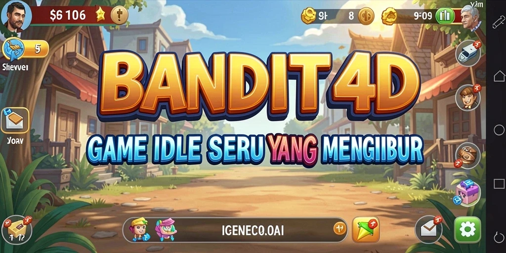 GAMBAR: Tampilan gameplay seru BANDIT4D dengan karakter Idle yang mengumpulkan sumber daya.