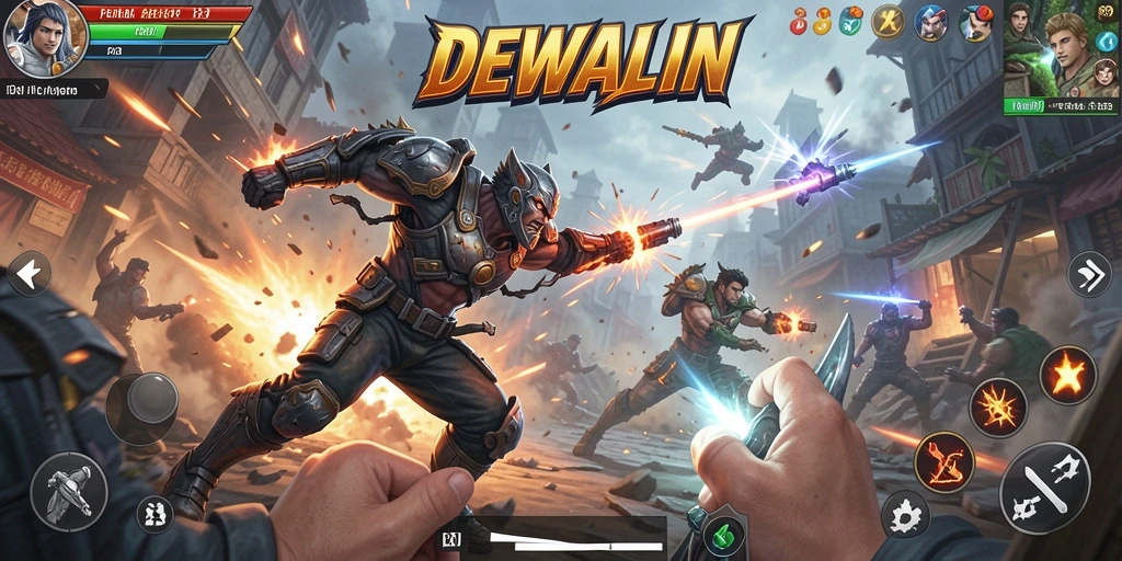 Tampilan gameplay DEWALIN yang mendebarkan dan penuh aksi.