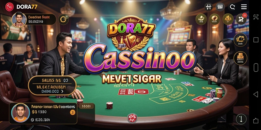 Tampilan gameplay DORA77 Live Casino dengan dealer profesional.