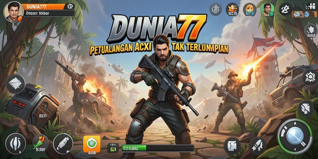 Tampilan gameplay aksi yang mendebarkan dan menegangkan.