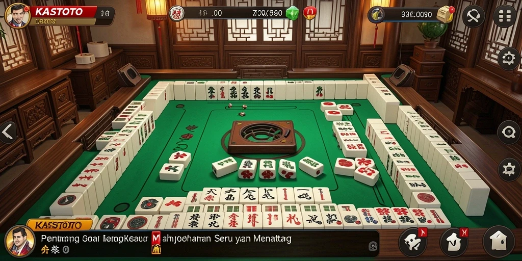 Tampilan gameplay KASTOTO dengan antarmuka Mahjong yang menarik.